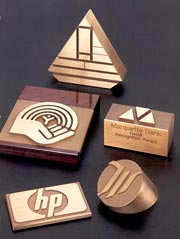Sculptured  and machined logo awards